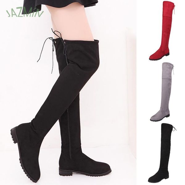 boots classic over-the-knee for women elegant lace-up pure color soft suede comfortable low-heeled bottes, Black
boots classic over-the-knee for women elegant lace-up pure color soft suede comfortable low-heeled bottes, Black