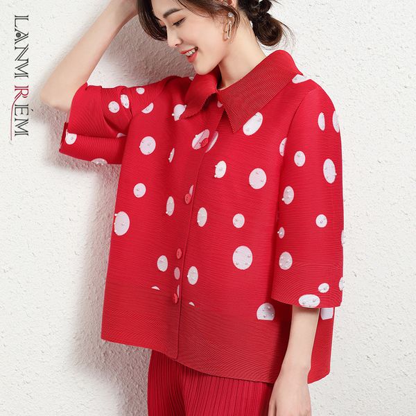 three-quarter sleeves coat women's pleated lapel polka dot printing bead loose single-breasted jacket yk174 210507, Black;brown
three-quarter sleeves coat women's pleated lapel polka dot printing bead loose single-breasted jacket yk174 210507, Black;brown