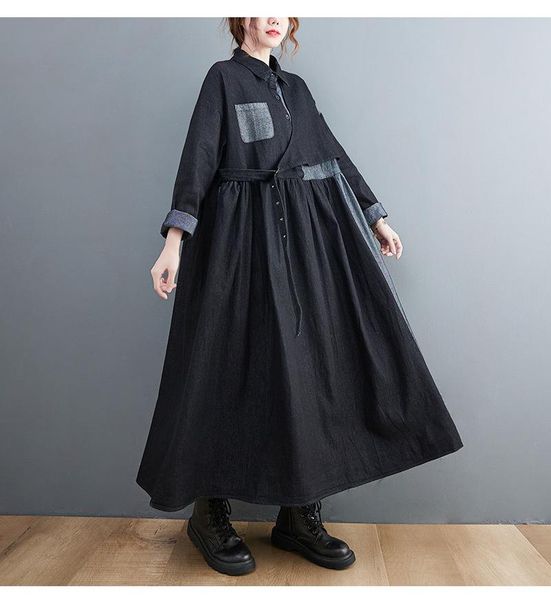 casual dresses 2022 spring women's irregular denim dress korean style stitching bandage pleated party oversized women streetwear shirt, Black;gray
casual dresses 2022 spring women's irregular denim dress korean style stitching bandage pleated party oversized women streetwear shirt, Black;gray