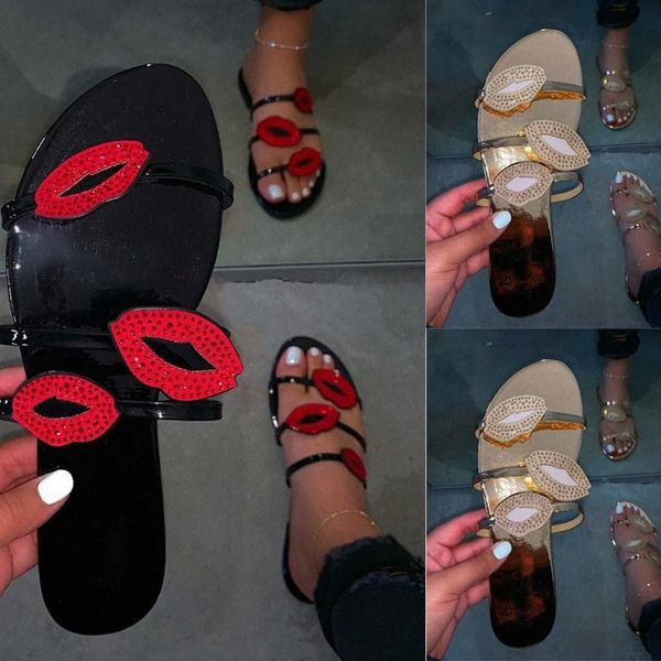 women slippers summer red lips rhinestone fashion female shoes wear non slip casual trend ladies sandals outdoor flip flops 4.28 x4d8#, Black
women slippers summer red lips rhinestone fashion female shoes wear non slip casual trend ladies sandals outdoor flip flops 4.28 x4d8#, Black