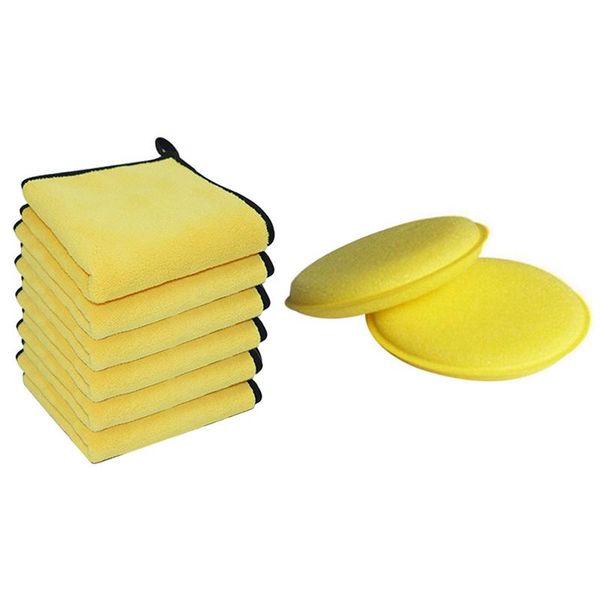 care products 2x waxing polish wax foam sponge applicator pads & 6 pcs car wash microfiber towel auto cleaning drying cloth
care products 2x waxing polish wax foam sponge applicator pads & 6 pcs car wash microfiber towel auto cleaning drying cloth