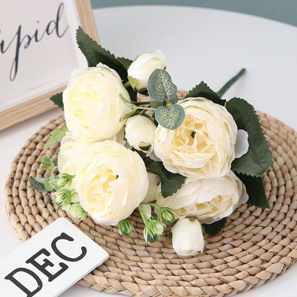 decorative flowers & wreaths 5 flower head rose peony artificial silk bouquet flores home party wedding decor marriage fake 
decorative flowers & wreaths 5 flower head rose peony artificial silk bouquet flores home party wedding decor marriage fake