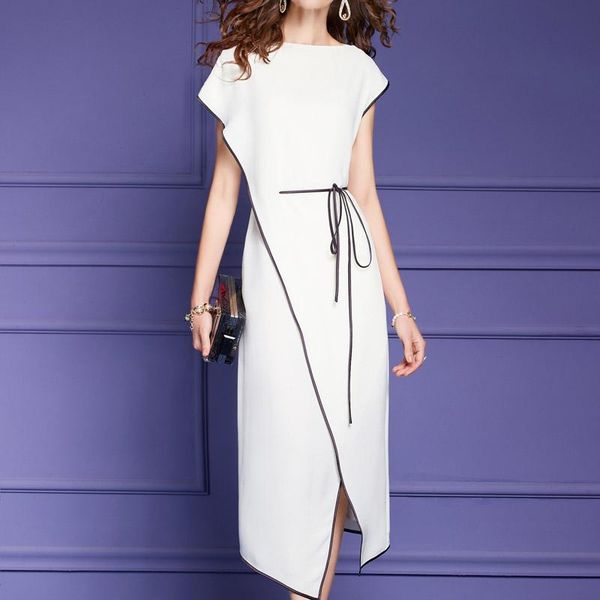 party dresses summer women's dress 2021 for women asymmetrical satin lady sashes midi female robe ke1375, White;black
party dresses summer women's dress 2021 for women asymmetrical satin lady sashes midi female robe ke1375, White;black
