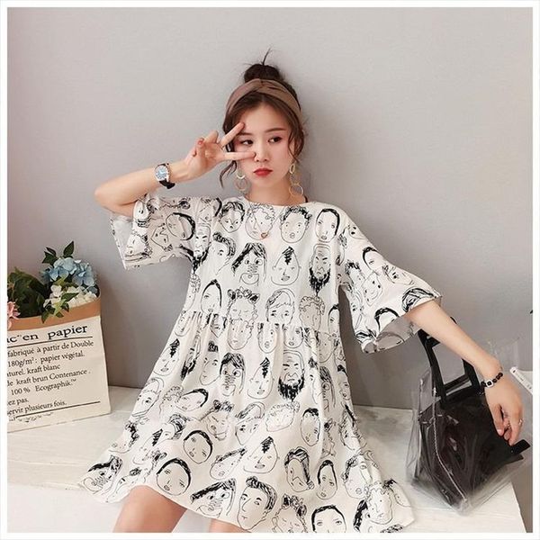 qweek korean fashion style women dress harajuku t shirt manga summer casual cartoon print short sleeve kpop clothes, Black;gray
qweek korean fashion style women dress harajuku t shirt manga summer casual cartoon print short sleeve kpop clothes, Black;gray