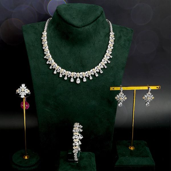 earrings & necklace tirim arrival luxury women's cz cubic zircon dubai fashion elegant style sparkling jewelry set bridal wedding, Silver
earrings & necklace tirim arrival luxury women's cz cubic zircon dubai fashion elegant style sparkling jewelry set bridal wedding, Silver