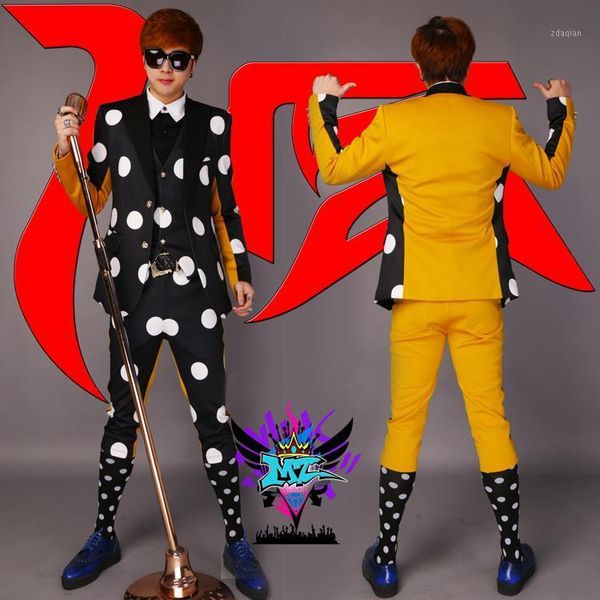 mens dot 3pcs set nightclub male dj singer 2pm south korea jun.k same back white khaki stitching coat vest trousers suit costume men's, White;black
mens dot 3pcs set nightclub male dj singer 2pm south korea jun.k same back white khaki stitching coat vest trousers suit costume men's, White;black