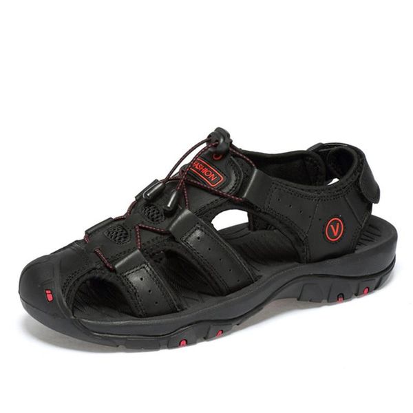 sandals men's leather wear-resisting slippery outdoors leisure large size & # 38 48, Black
sandals men's leather wear-resisting slippery outdoors leisure large size & # 38 48, Black