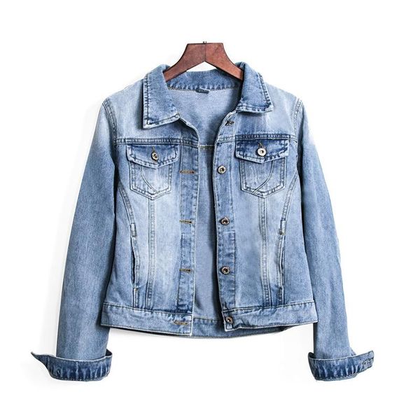 retro blue long-sleeved denim jacket loose korean elastic casual spring and autumn style women's jackets, Black;brown
retro blue long-sleeved denim jacket loose korean elastic casual spring and autumn style women's jackets, Black;brown