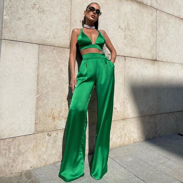 women's two piece pants elegant 2 sets women tank and wide leg outfit suits backless solid tracksuit streetwear 2021 clothing, White
women's two piece pants elegant 2 sets women tank and wide leg outfit suits backless solid tracksuit streetwear 2021 clothing, White