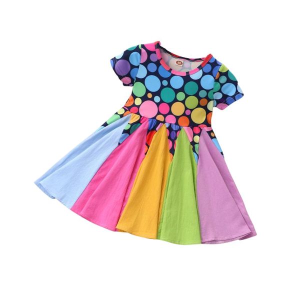 girl's dresses 2021 0-6y princess girls summer dress casual short sleeve rainbow polka dot stitching a-line mid-length holdiay sundress, Red;yellow
girl's dresses 2021 0-6y princess girls summer dress casual short sleeve rainbow polka dot stitching a-line mid-length holdiay sundress, Red;yellow
