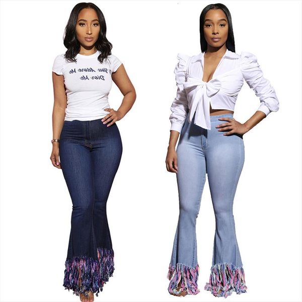 tie dyeing tassels spliced stretch womens jean denim pant fashion high waist zipper fly bodycon trouser casual flare bell bottom, Blue
tie dyeing tassels spliced stretch womens jean denim pant fashion high waist zipper fly bodycon trouser casual flare bell bottom, Blue