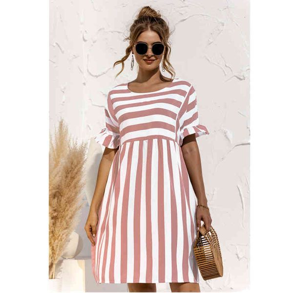 summer women fashion o-neck dress casual loose solid short sleeve ruffle patchwork pocket ladies beach party stripe dresses, Black;gray
summer women fashion o-neck dress casual loose solid short sleeve ruffle patchwork pocket ladies beach party stripe dresses, Black;gray