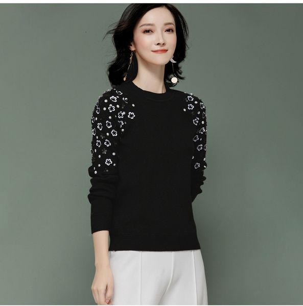 sweaters soft mink velvet autumn loose round neck pullover women's long-sleeved sweater, White;black
sweaters soft mink velvet autumn loose round neck pullover women's long-sleeved sweater, White;black