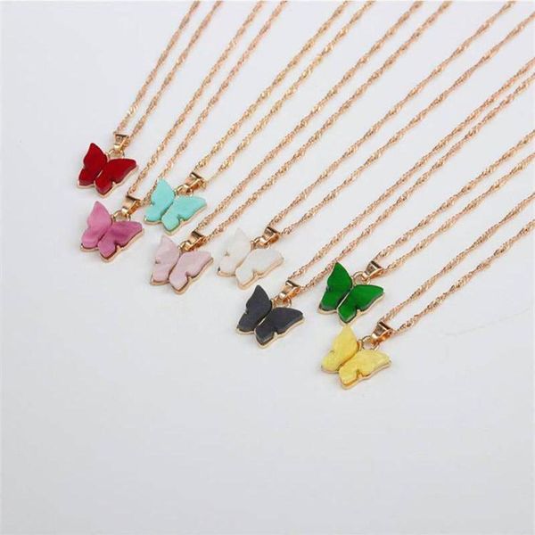 pendant necklaces bohemian acrylic candy color pink gold butterfly necklace fashion choker for women jewelry gift clavicle chain, Silver
pendant necklaces bohemian acrylic candy color pink gold butterfly necklace fashion choker for women jewelry gift clavicle chain, Silver