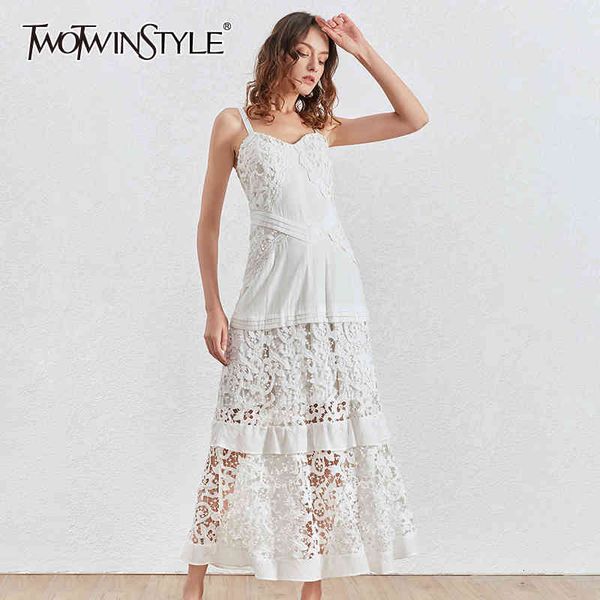 twotwinstyle patchwork lace sling dress v neck sleeveless high waist maxi dresses female fashion clothing summer 210517, Black;gray
twotwinstyle patchwork lace sling dress v neck sleeveless high waist maxi dresses female fashion clothing summer 210517, Black;gray
