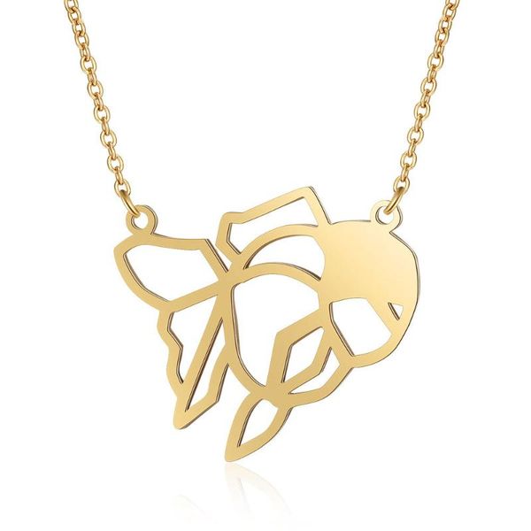 chains stainless steel origami gold fish necklace for women chain choker pendant gift fashion animal metal bird lotus jewelry, Silver
chains stainless steel origami gold fish necklace for women chain choker pendant gift fashion animal metal bird lotus jewelry, Silver