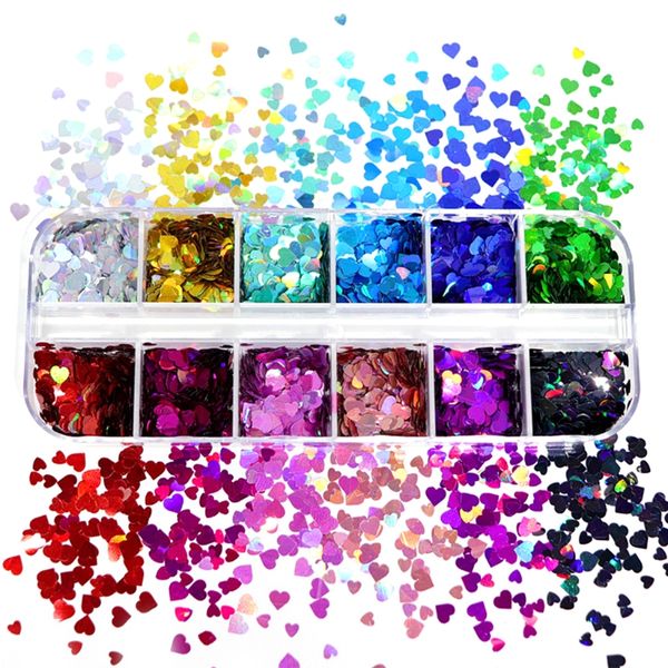 12 grids/box holographic glitter love heart shape epoxy resin filling sequins paillette slime pigment jewelry making nail decor, Blue;slivery
12 grids/box holographic glitter love heart shape epoxy resin filling sequins paillette slime pigment jewelry making nail decor, Blue;slivery