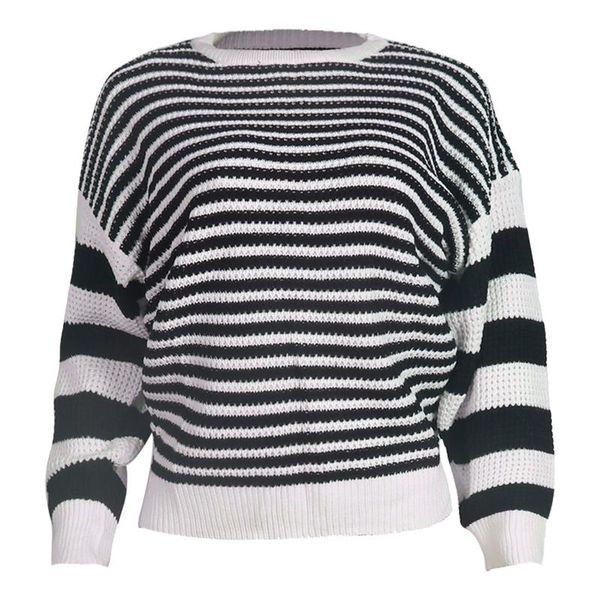 women's sweaters 2021 female autumn winter long sleeve striped pullover women sweater knitted o-neck korean fashion pull jumper, White;black
women's sweaters 2021 female autumn winter long sleeve striped pullover women sweater knitted o-neck korean fashion pull jumper, White;black