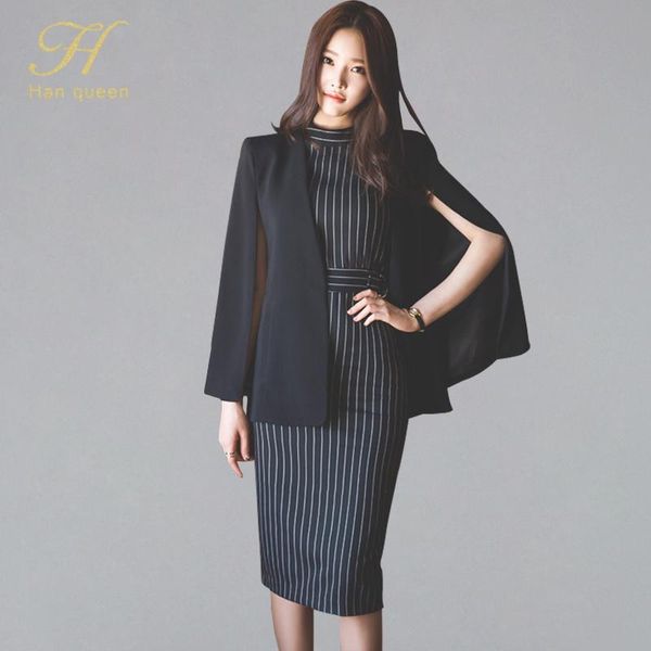 casual dresses h han queen slim 2 pieces stripe pencil dress womens formal sheath bodycon elegant knee-leng wear to work vestidos, Black;gray
casual dresses h han queen slim 2 pieces stripe pencil dress womens formal sheath bodycon elegant knee-leng wear to work vestidos, Black;gray
