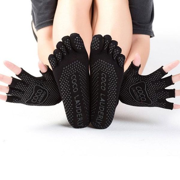 sports socks women yoga gloves set half toe non slip ladies massage sport half-fingers cotton warm exercise running hose, Black
sports socks women yoga gloves set half toe non slip ladies massage sport half-fingers cotton warm exercise running hose, Black