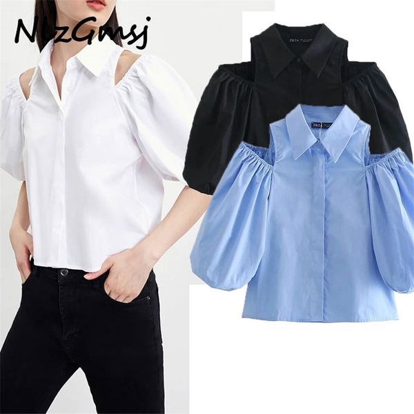 blouse women summer women's clothing fashion turn -down collar off the shoulder puff sleeve shirt 05 210628, White
blouse women summer women's clothing fashion turn -down collar off the shoulder puff sleeve shirt 05 210628, White