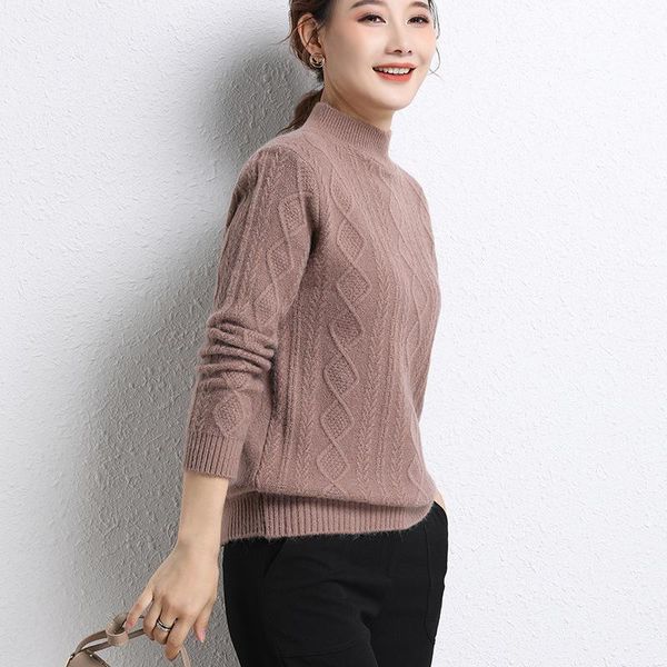 women's sweaters fdfklak -4xl large basic half high collar knitted sweater pull femme solid wool autumn winter warm, White;black
women's sweaters fdfklak -4xl large basic half high collar knitted sweater pull femme solid wool autumn winter warm, White;black