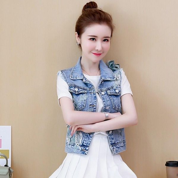 women's vests fashion design floral sequins embroidery womens denim korean taseel sleeveless slim plus size female short waistcoats, Black;white
women's vests fashion design floral sequins embroidery womens denim korean taseel sleeveless slim plus size female short waistcoats, Black;white