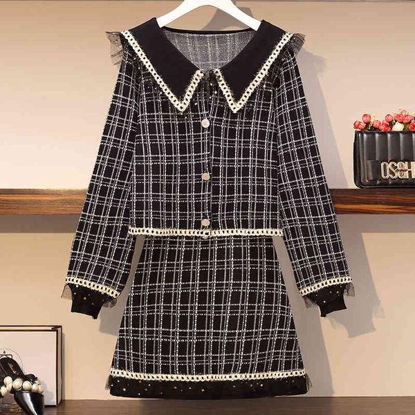 skirt autumn winter outfits korean vintage plaid knitted two for women sweater cardigan + mini bodycon 2 piece set wpuf, Black
skirt autumn winter outfits korean vintage plaid knitted two for women sweater cardigan + mini bodycon 2 piece set wpuf, Black