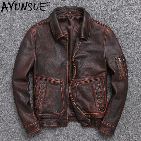 men's leather & faux ayunsue 100% cow jacket for men style of moto biker vintage slim 2021 spring fashion turn-down collar v-17022c, Black
men's leather & faux ayunsue 100% cow jacket for men style of moto biker vintage slim 2021 spring fashion turn-down collar v-17022c, Black