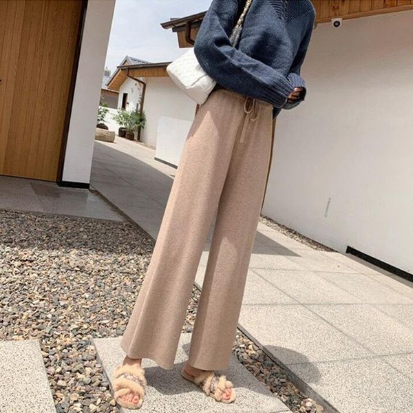 oversized knitting women's pants solid loose elastic waist ankle-length knitted wide leg office lady autumn winter & capris, Black;white
oversized knitting women's pants solid loose elastic waist ankle-length knitted wide leg office lady autumn winter & capris, Black;white