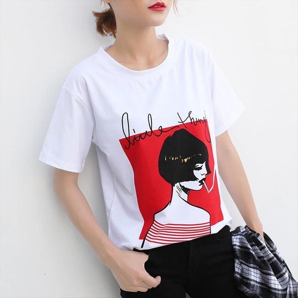 summer vintage harajuku casual women white short sleeve tees printed streetwear 
summer vintage harajuku casual women white short sleeve tees printed streetwear