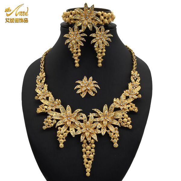 bridal african necklace sets for women indian dubai gold jewelry set earrings ring bracelet nigerian wedding brazilian wholesaleg, Black
bridal african necklace sets for women indian dubai gold jewelry set earrings ring bracelet nigerian wedding brazilian wholesaleg, Black