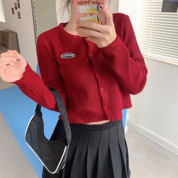 women's knits & tees gentle red knitted cardigan spring short navel bm slim fit slimming high waist long sleeves small coat, White
women's knits & tees gentle red knitted cardigan spring short navel bm slim fit slimming high waist long sleeves small coat, White