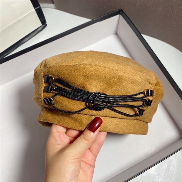 autumn and winter beret women's personality woven rope buckle bud versatile artist hat, Yellow
autumn and winter beret women's personality woven rope buckle bud versatile artist hat, Yellow
