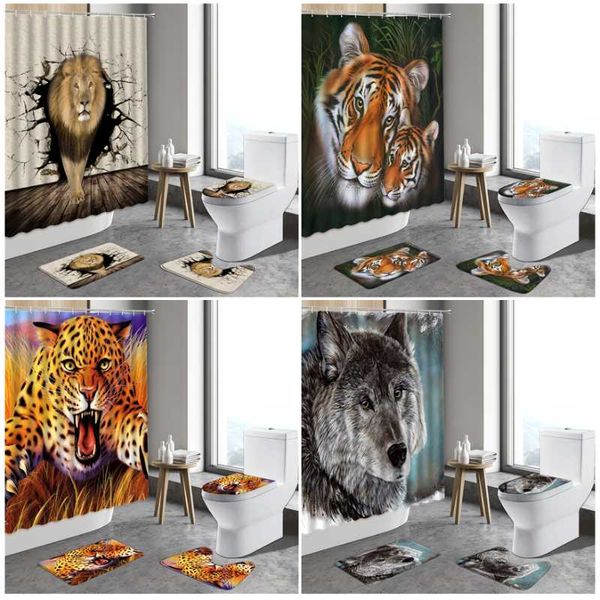 shower curtains jungle wildlife tiger curtain lion ferocious leopard home decor bathroom non-slip rug toilet lid cover bath mat sets
shower curtains jungle wildlife tiger curtain lion ferocious leopard home decor bathroom non-slip rug toilet lid cover bath mat sets