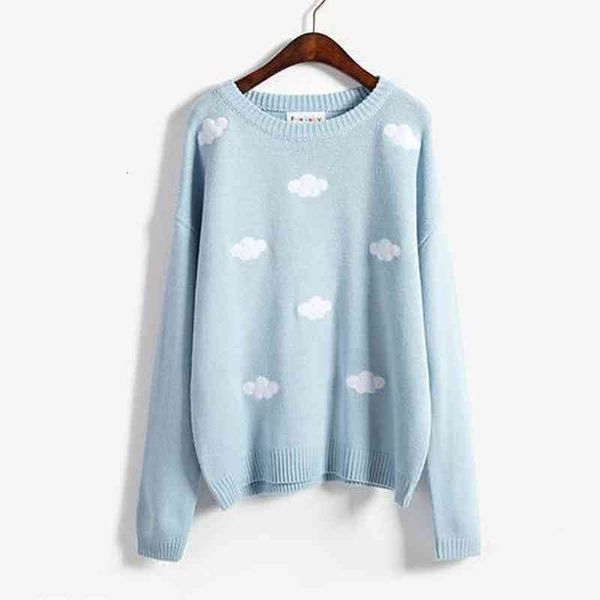 women's sweaters y2k autumn and winter female sweater loose around the cloud neck embroidered pullover's shirt long sleeve student, White;black
women's sweaters y2k autumn and winter female sweater loose around the cloud neck embroidered pullover's shirt long sleeve student, White;black