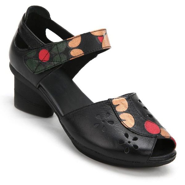 woman summer sandals high heels genuine leather shoes soft casual women ethnic hook & loop, Black
woman summer sandals high heels genuine leather shoes soft casual women ethnic hook & loop, Black