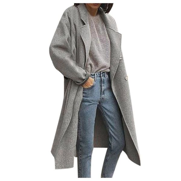 women's wool & blends woman solid loose woolen coat 2021 fashion ladies autumn winter long sleeve thick female outwear with pocket #t2g, Black
women's wool & blends woman solid loose woolen coat 2021 fashion ladies autumn winter long sleeve thick female outwear with pocket #t2g, Black