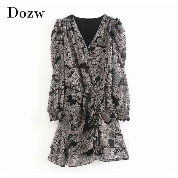 lady v neck print dresses ruffles long sleeve women elegant mini dress bandage fashion chiffon beach dress female robe femme 210414, Black;gray
lady v neck print dresses ruffles long sleeve women elegant mini dress bandage fashion chiffon beach dress female robe femme 210414, Black;gray