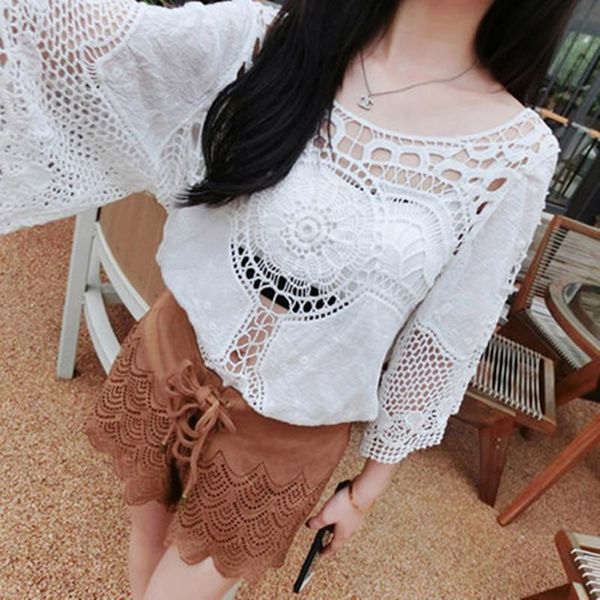 women's blouses & shirts summer casual loose woman shirt fashion half sleeve hollow out women white and beige lace blouse
women's blouses & shirts summer casual loose woman shirt fashion half sleeve hollow out women white and beige lace blouse