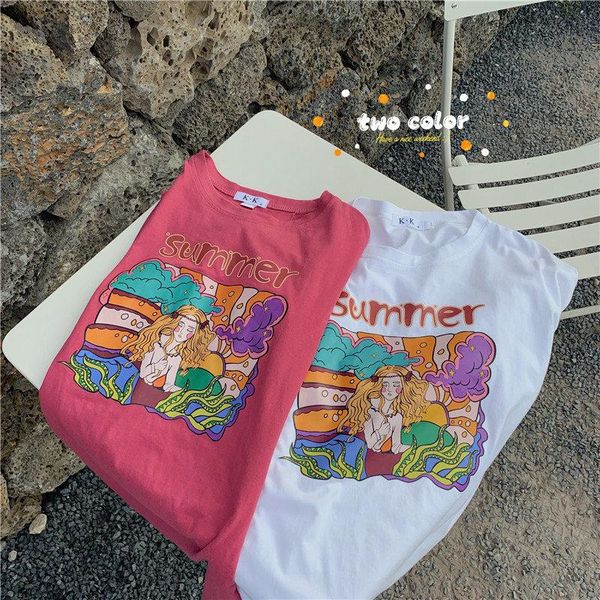 women's t-shirt summer basic short women t-shirts cotton painting europe kawaii plus size funny harajuku korean shirt k9118, White
women's t-shirt summer basic short women t-shirts cotton painting europe kawaii plus size funny harajuku korean shirt k9118, White