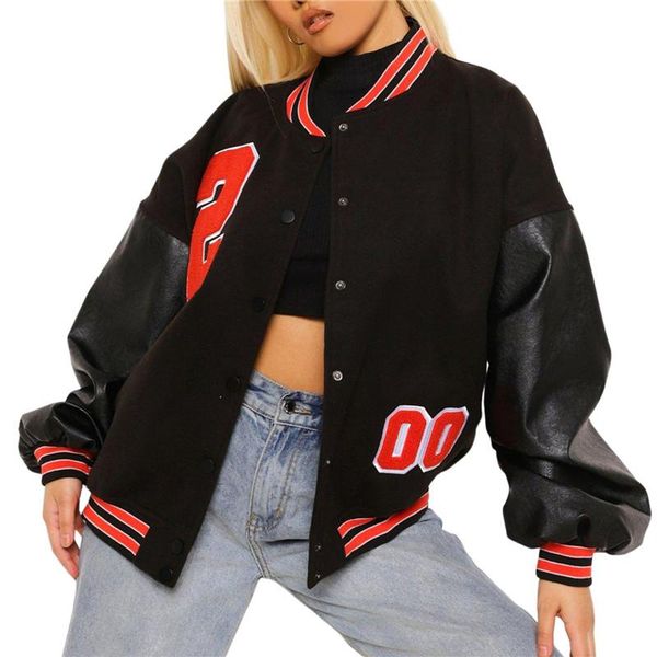 women's jackets womens varsity college baseball buttons down oversized embroidery bomber jacket graphic long sleeve sweatshirt coat top, Black;brown
women's jackets womens varsity college baseball buttons down oversized embroidery bomber jacket graphic long sleeve sweatshirt coat top, Black;brown