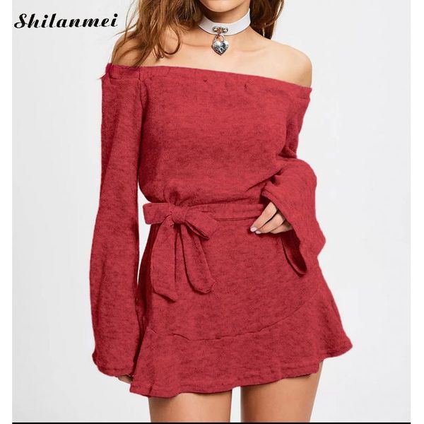 casual dresses 2021 women fashion mini dress off shoulder lace up long sleeve flare summer sundress party vestidos, Black;gray
casual dresses 2021 women fashion mini dress off shoulder lace up long sleeve flare summer sundress party vestidos, Black;gray