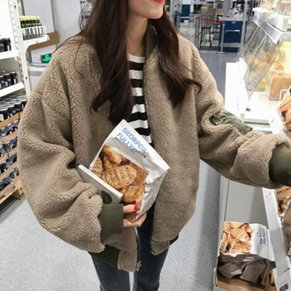 plush thick women jacket harajuku long sleeve loose bf style casual street coat two sides wear drop femme 60b0022, Black
plush thick women jacket harajuku long sleeve loose bf style casual street coat two sides wear drop femme 60b0022, Black
