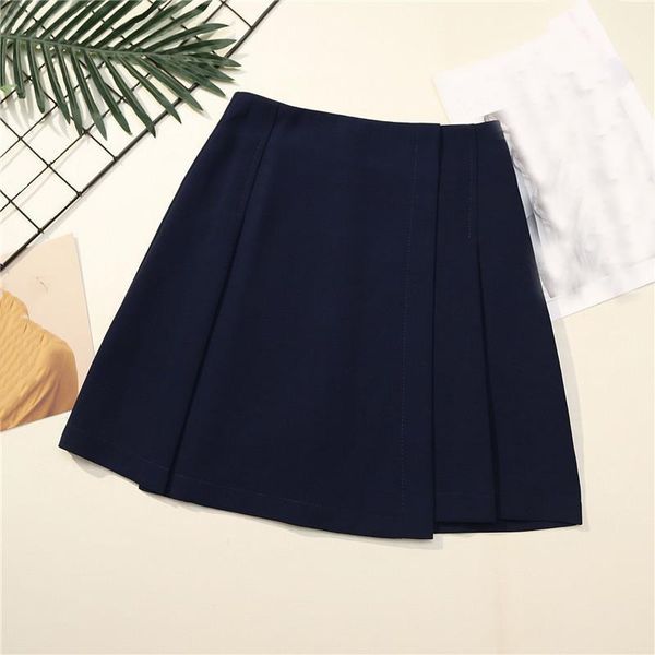 skirts fashion 2021 spring autumn women skirt korean-style high waist short solid a-line, Black 
skirts fashion 2021 spring autumn women skirt korean-style high waist short solid a-line, Black