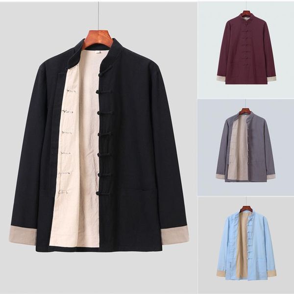 male traditional chinese style shirt retro autumn solid tang suit linen men buckle casual coat double layer thick jacket ethnic clothing, Red
male traditional chinese style shirt retro autumn solid tang suit linen men buckle casual coat double layer thick jacket ethnic clothing, Red