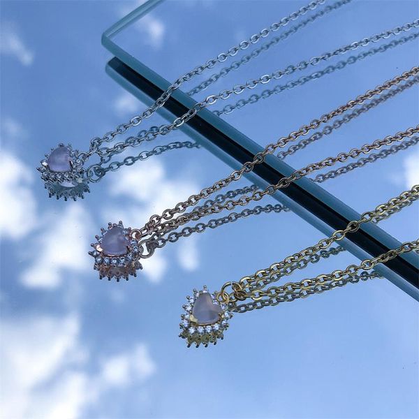 chokers exquisite pink crystal charm necklace fashion temperament love pendant female jewelry, Golden;silver
chokers exquisite pink crystal charm necklace fashion temperament love pendant female jewelry, Golden;silver