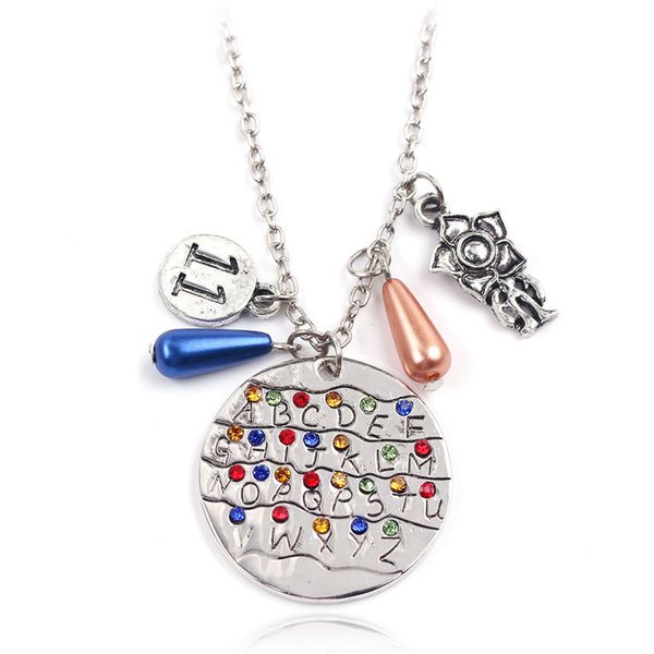 colorful diamond letter graphic design metal necklace with pendant fashion gift anniversary party, Silver
colorful diamond letter graphic design metal necklace with pendant fashion gift anniversary party, Silver