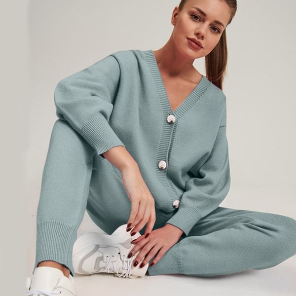 women sweater sets suits fashion track suit customes v neck cardigans + long pants for autumn winter woman knitted suit 210331, Gray
women sweater sets suits fashion track suit customes v neck cardigans + long pants for autumn winter woman knitted suit 210331, Gray