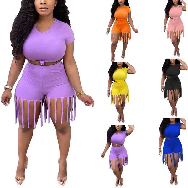 women's tracksuits women summer sports outfits short sets plus size s-5xl round neck sleeve knot crop + tassel pants, Gray
women's tracksuits women summer sports outfits short sets plus size s-5xl round neck sleeve knot crop + tassel pants, Gray